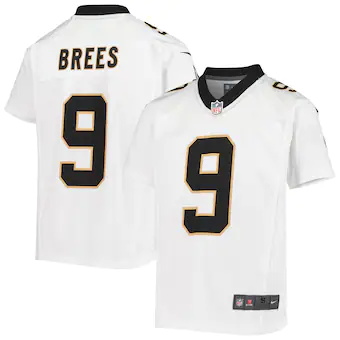 youth new orleans saints drew brees nike white game jersey_